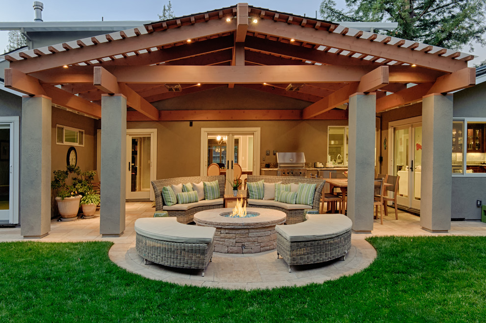 Covered Patio With Rustic Touch Dwellingdecor