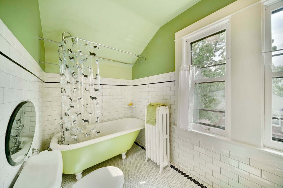 Master Bathroom Remodel with Small Bathtub & Large windwos
