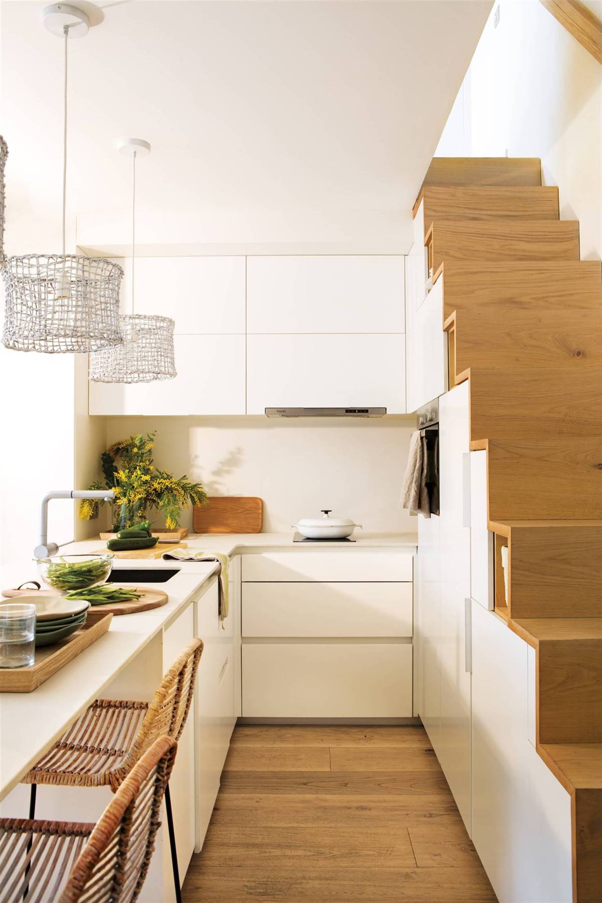 A KITCHEN UNDER THE STAIRS