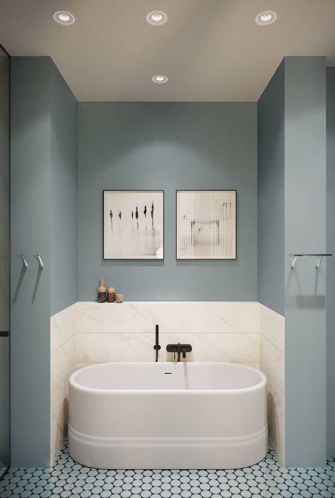 Small oval bath for that corner without using the bathroom.