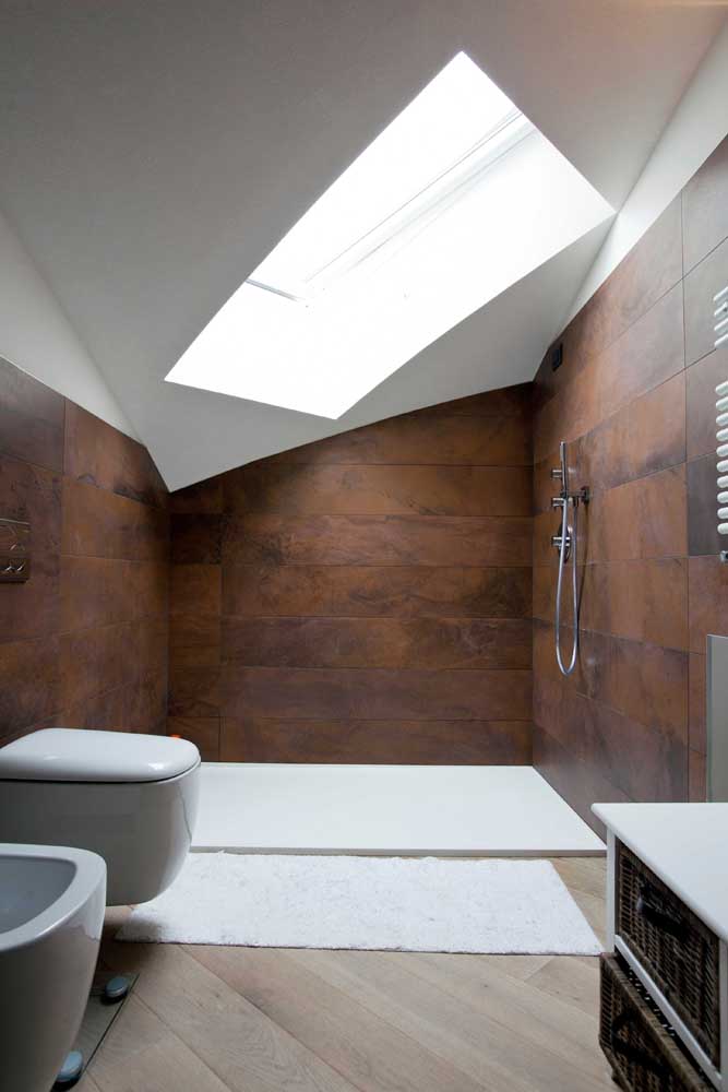 08. Another option of coating made with corten steel to decorate the bathroom.