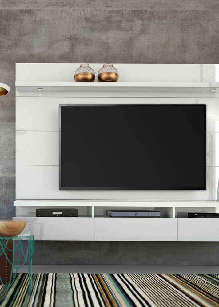 19. Simple white living room panel perfect for any decor.