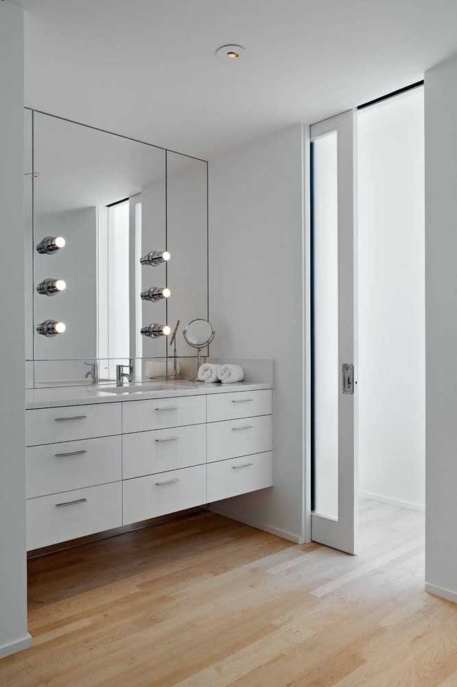 28 - White bathroom goes with… white sliding door!