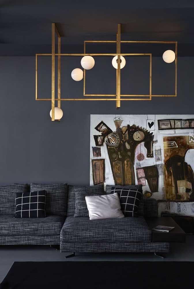 36 - Golden modern chandelier with frames. A perfect model for anyone looking for something that goes beyond lighting.