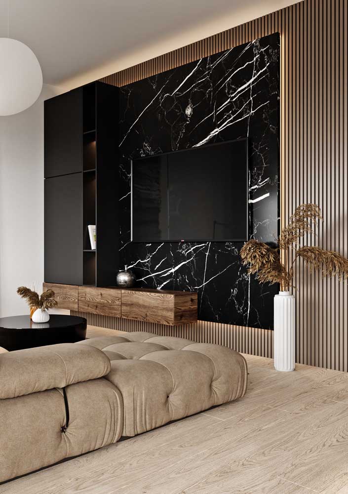 37. The combination of marble and wood couldn't be more incredible!