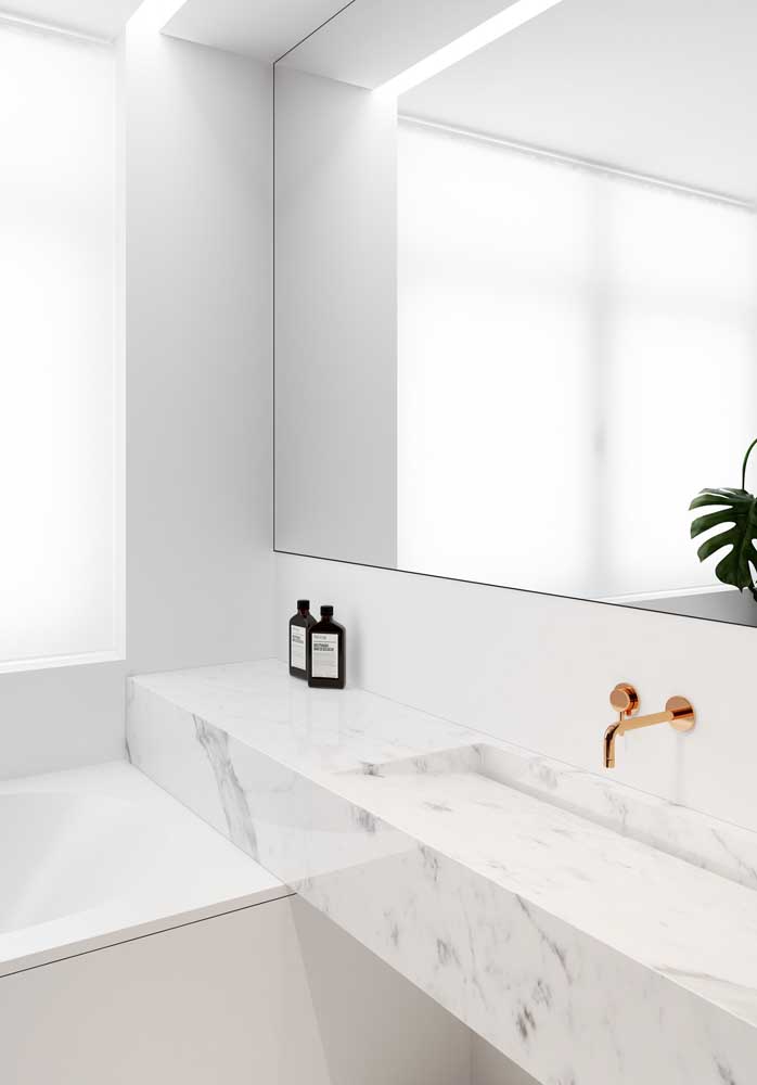 45. Piguese marble for a super clean bathroom.