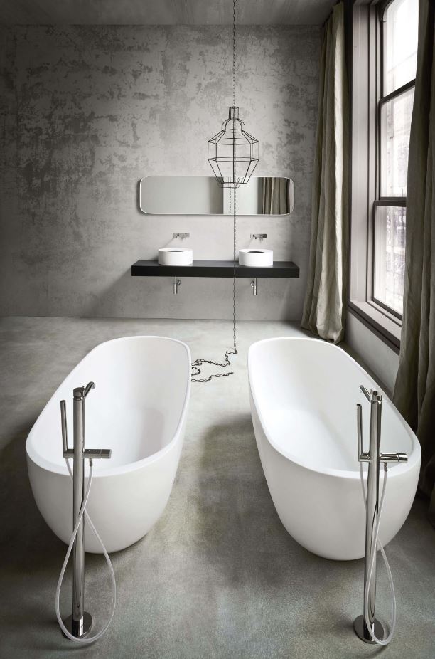 Twin acrylic bathtub