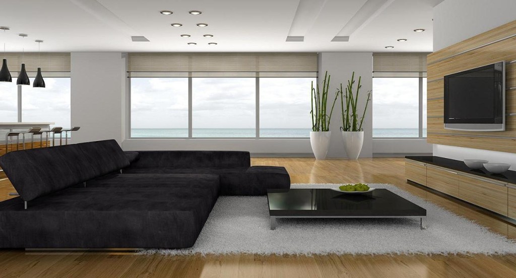 modern living room without sofa