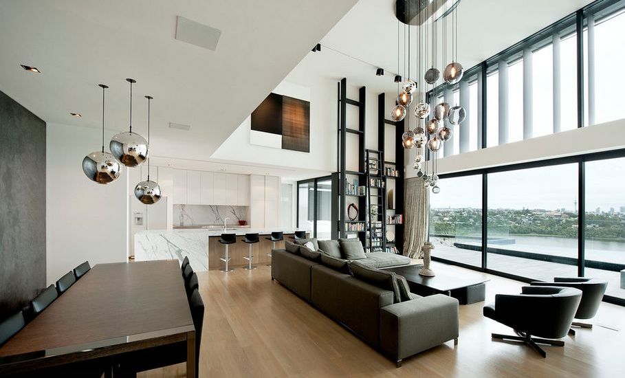 tall ceiling living room apartment