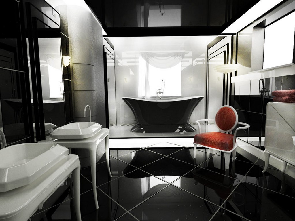 Black Art Deco Bathroom Vanity