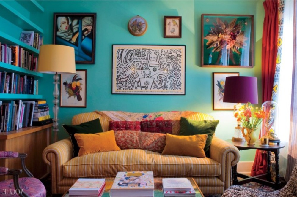 colorful bohemian living room ideas