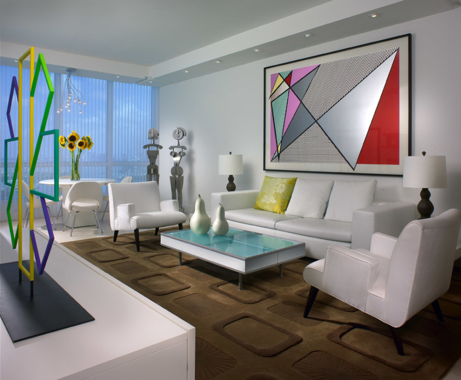 beautiful living room with artwork